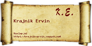 Krajnik Ervin névjegykártya