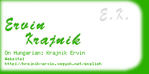 ervin krajnik business card